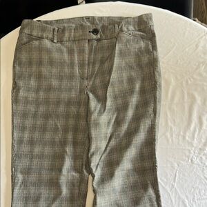 Lane Bryant Gray Trousers with Plaid Pattern